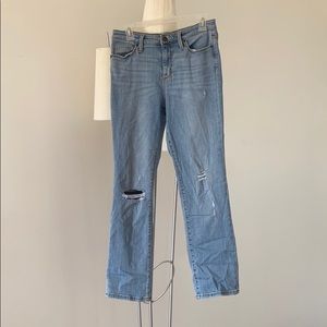 High-waisted straight jeans